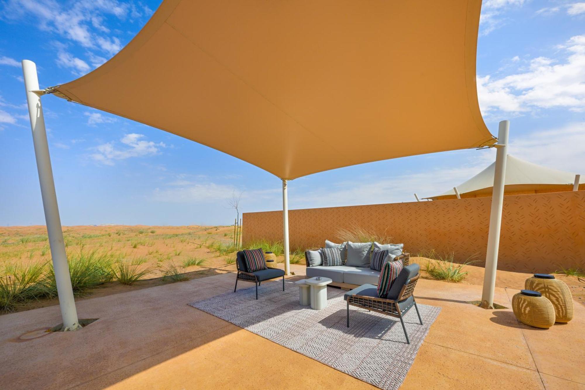 Hotel Al Badayer Retreat By Sharjah Collection Margham Exteriér fotografie A shade sail at the Al Maha Desert Resort, Dubai